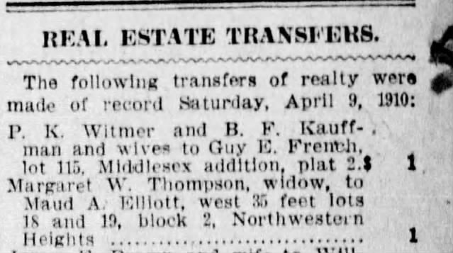 10 Apr 1910 Real Estate