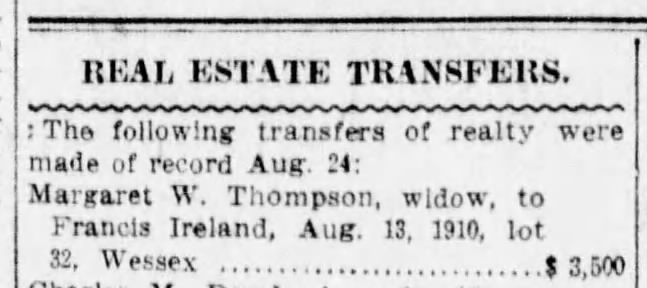 25 Aug 1910 Real Estate