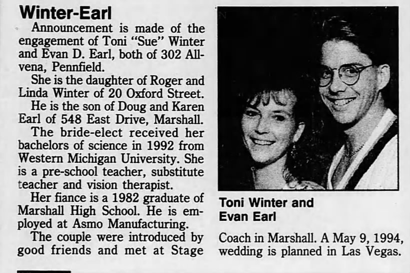 1993 Engagement Toni Winter