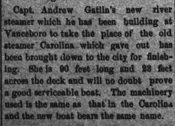 Capt Andrew Gatlin Steam boat