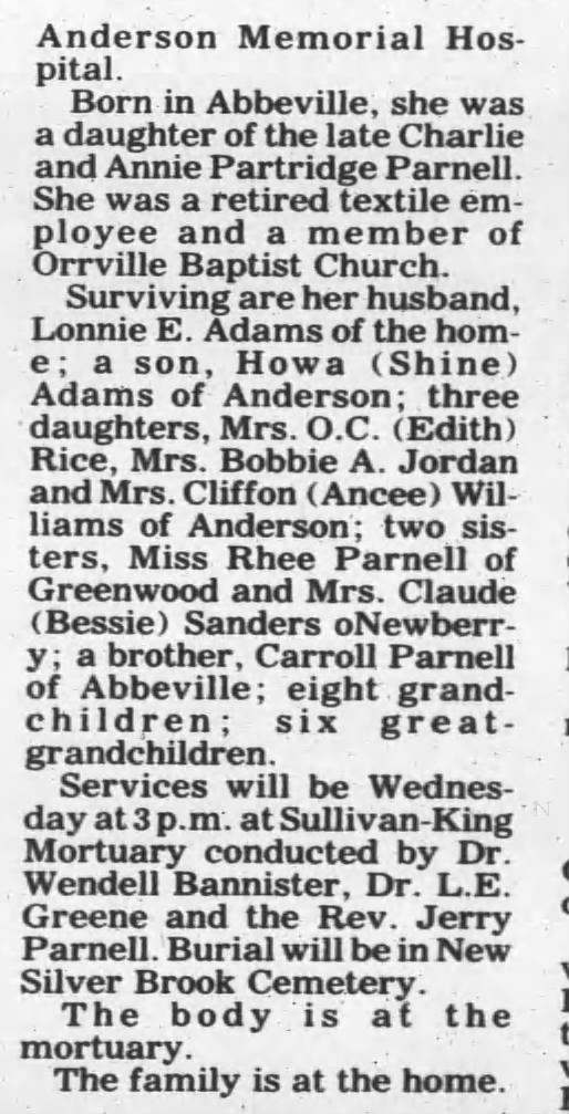 Lucille Parnell Adams obit for silverbrook part 2