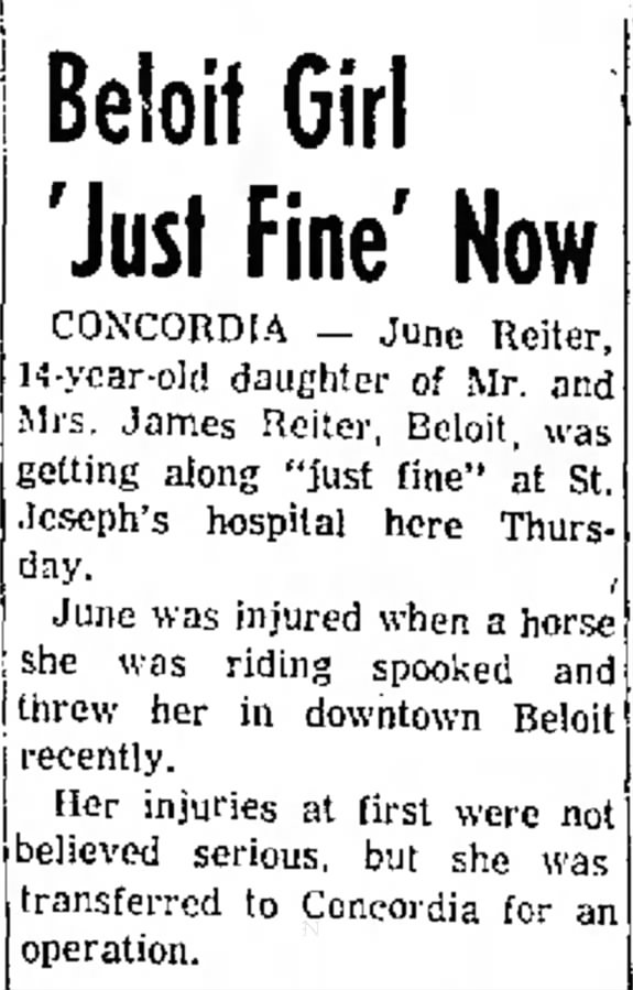 June Reiter horse accident