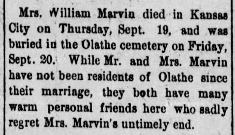 Marvin William Obit 09 27 1895