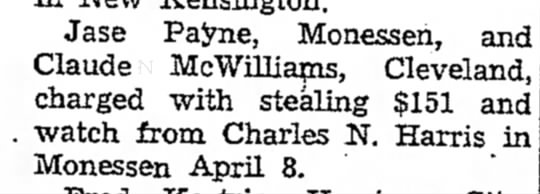 Claude McWilliams crime in 1947