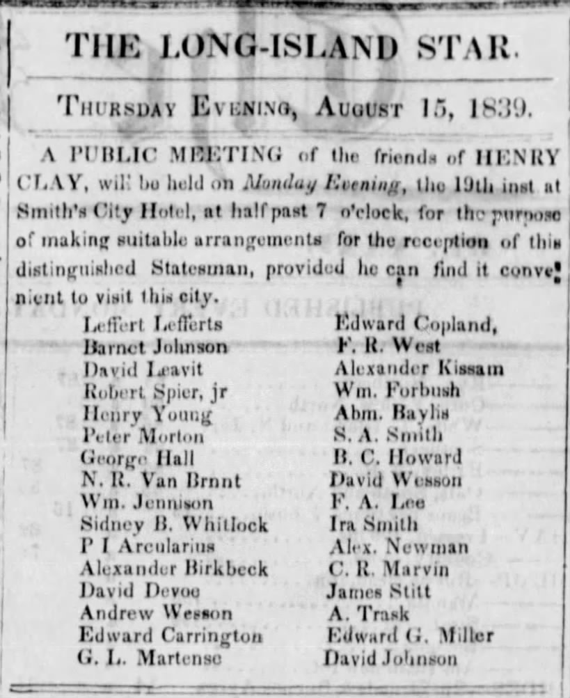 1839 august 15 friends of henry clay with david and andrew wesson