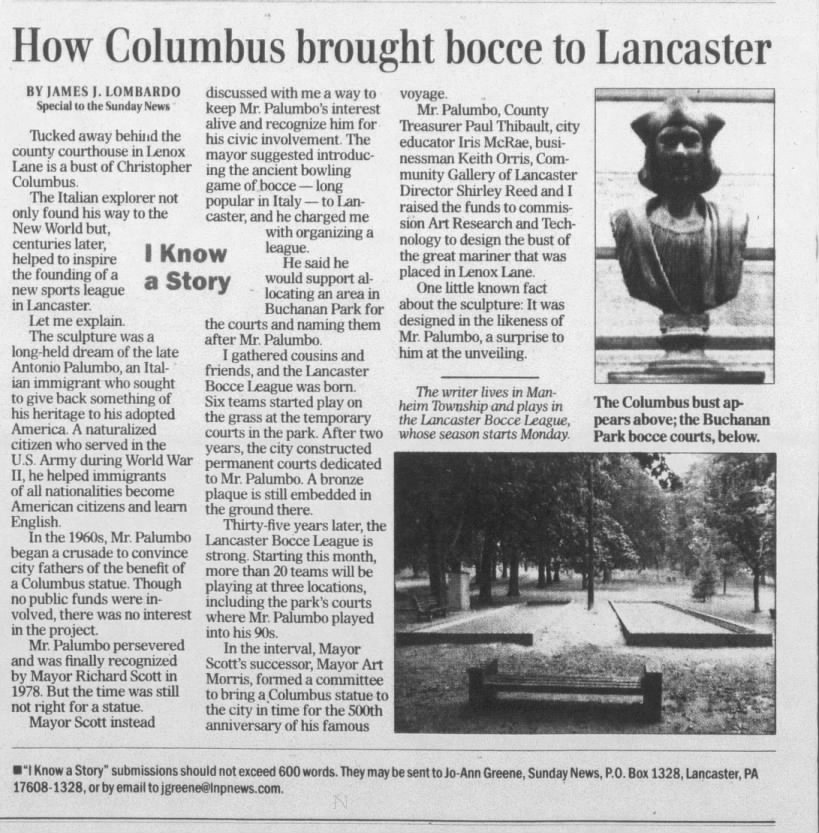 Lancaster Columbus bust 3