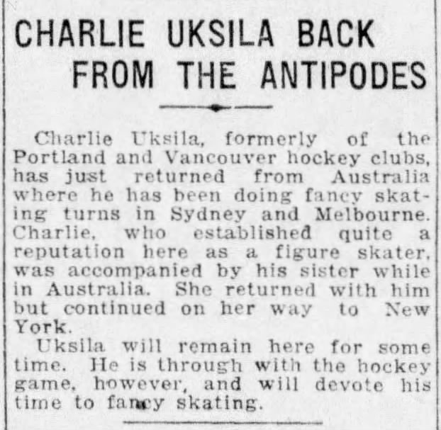 Charlie Uksila back from the antipodes