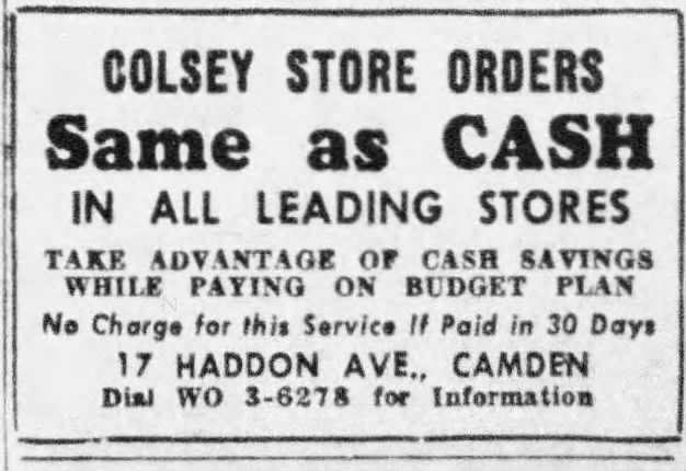 Colsey store ad