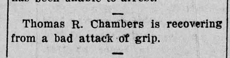 Chambers Thos grip 7 Feb 1916 TDN