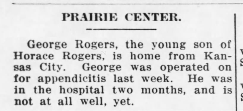 Rogers George hospital 15 Jun 1916 Olathe Mirror