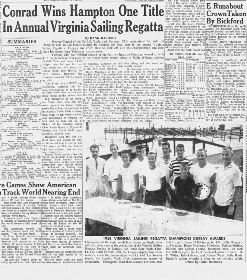 Virginia Sailing Regatta - Capt. Vernon Gardner, Langley Yacht Club