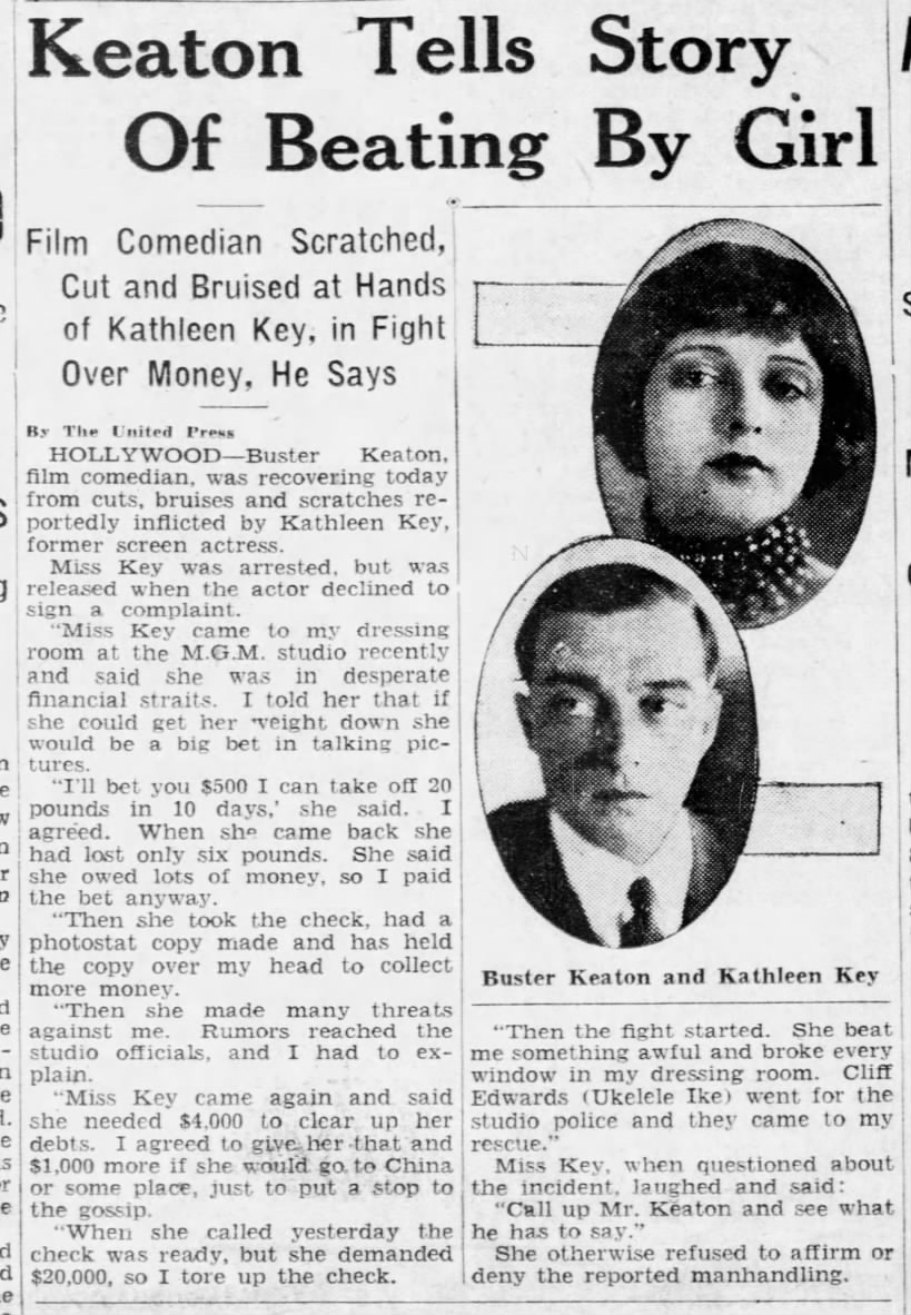Kathleen Key vs Buster Keaton