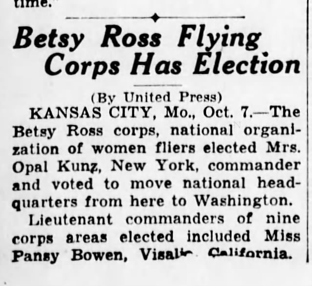 Betsy Ross Flying Corp election