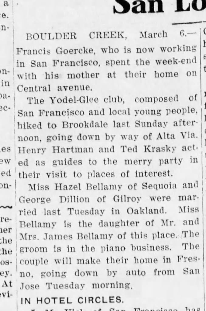Santa Cruz Evening News, March 6, 1914. 