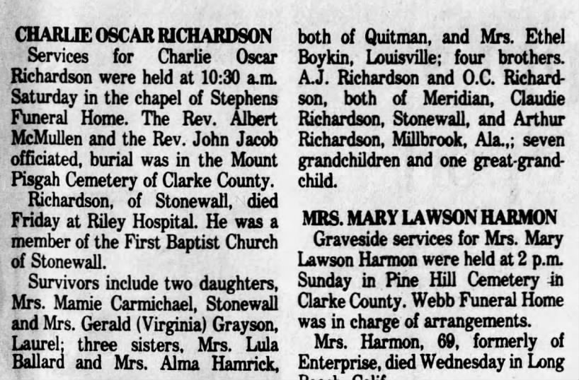 Obituary for Charles Oscar Richardson