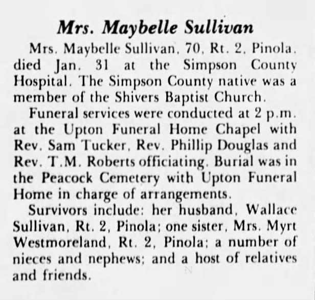 Obituary for Maybell Clark Sullivan