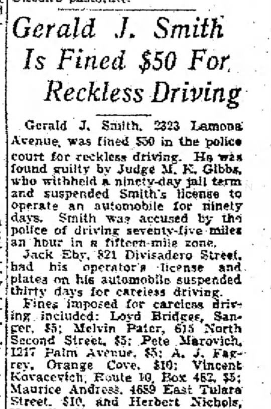 Melvin Pater reckless driving. (In FTM)