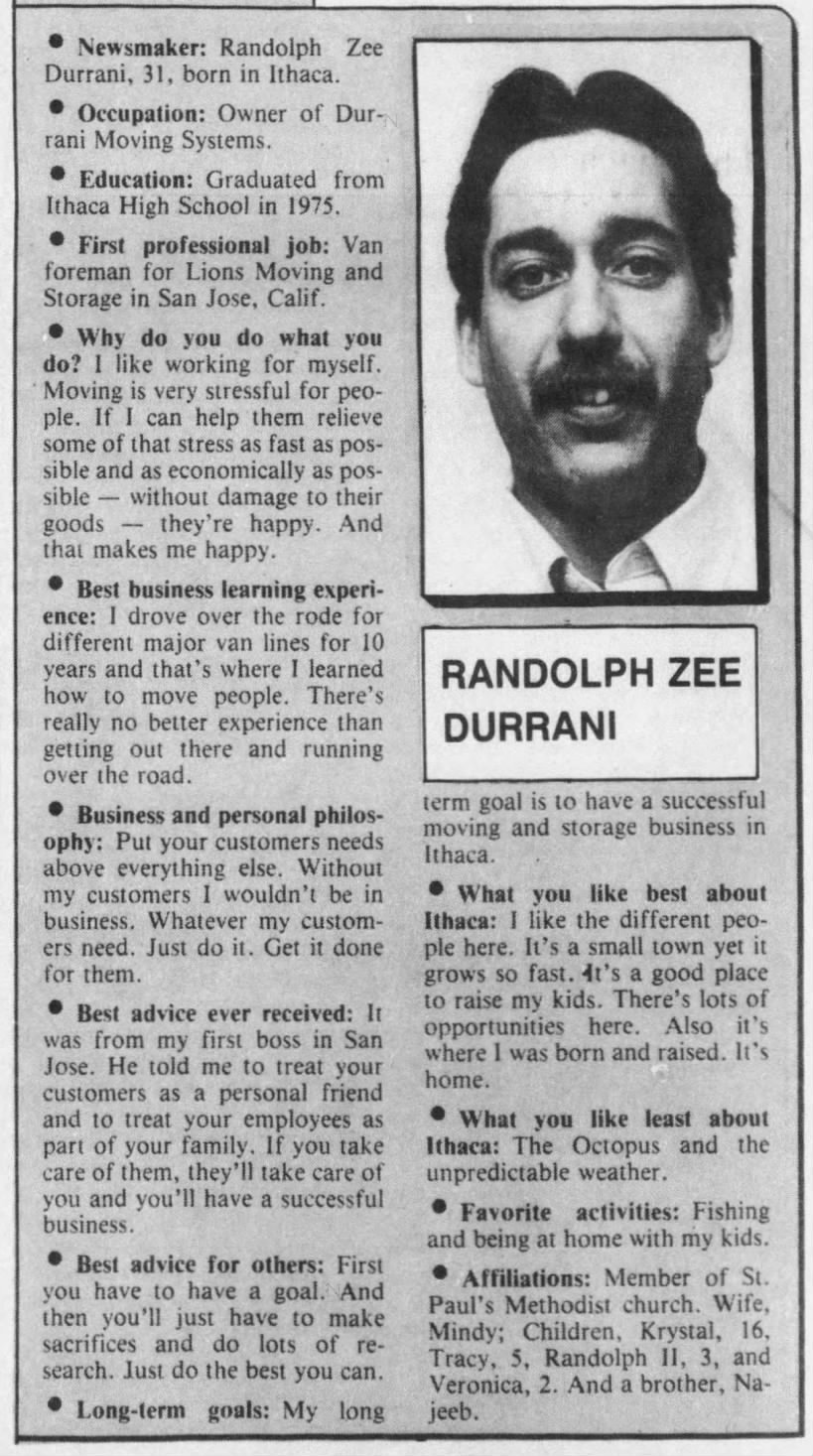 Randolph Zee Durrani employment
