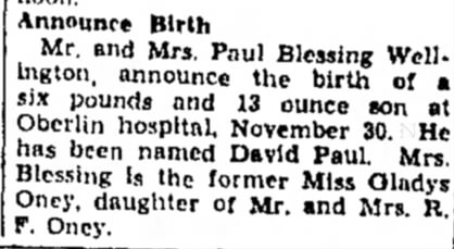Birth - David Paul Blessing