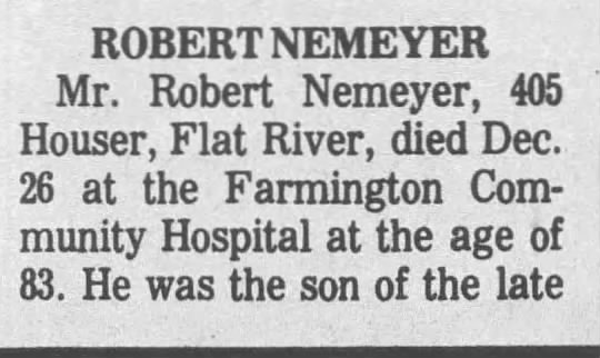 Obituary for ROBERT NEMEYER (Aged 83)