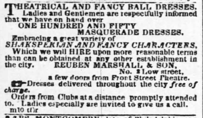 Baltimore Sun; 10 Mar 1855; Reuben Marshall & Son; ad