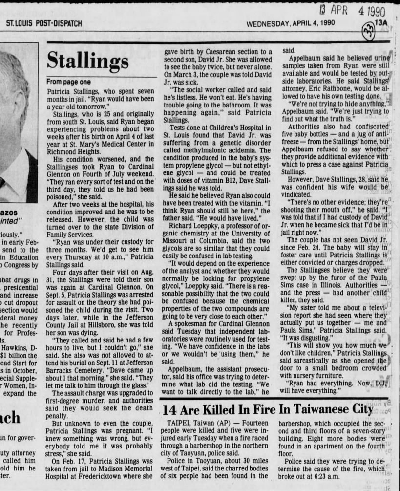 St Louis Post Dispatch paper
St Louis, Missouri 4/4/1990