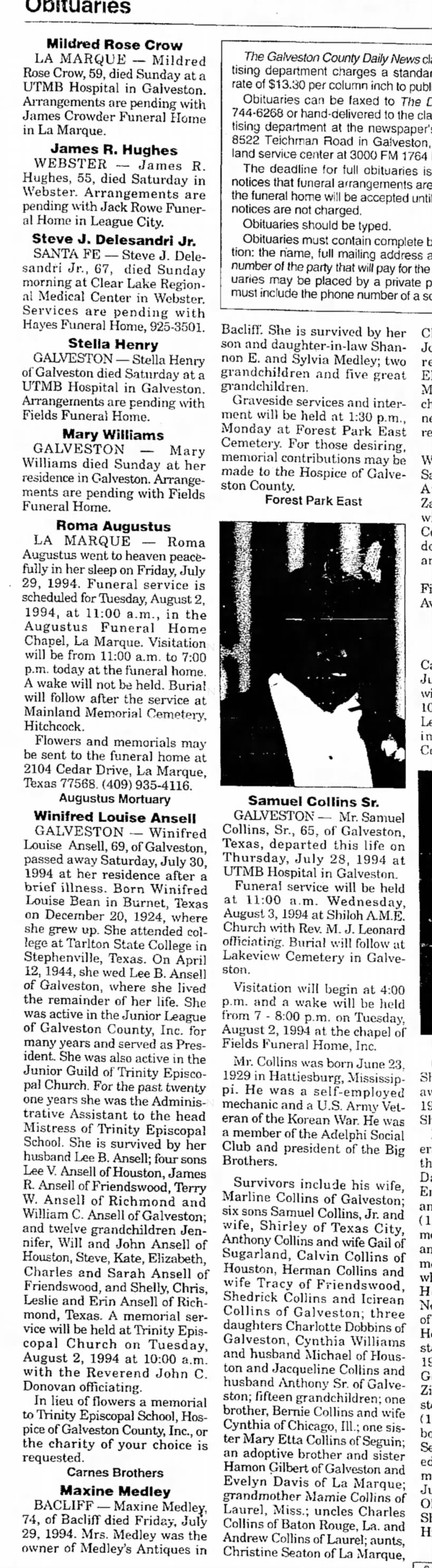 obituary of Maxine Medley