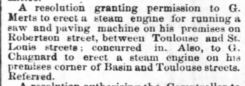 Steam Engine at Gustave Chagnard home 1867
