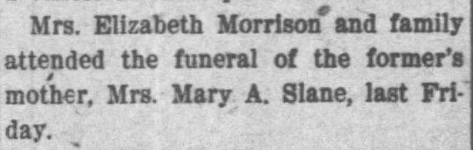 Mary A. Slane Funeral