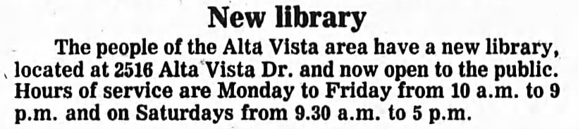Alta Vista library