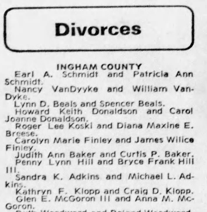 Craig & Kathryn Klopp – Divorce  Announcement