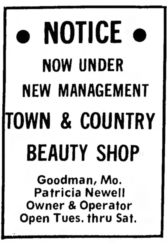 Patricia Ann Neff Newell beauty shop