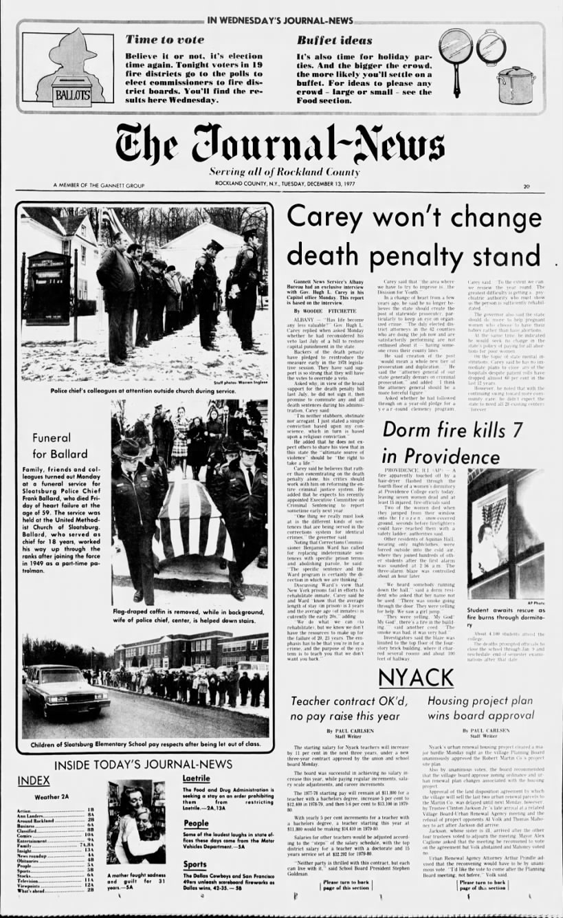 13 Dec 1977 - Headlines - New York - White Plains