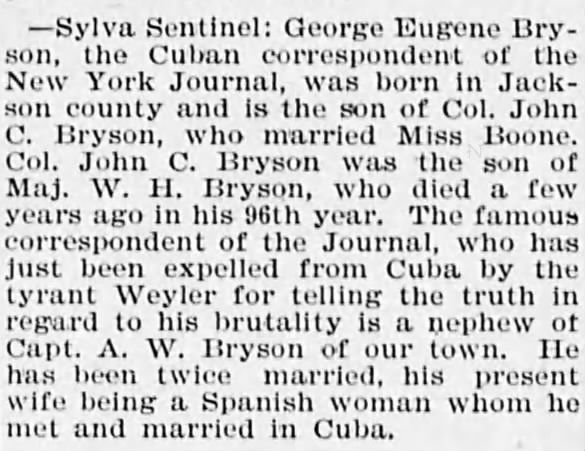 George Eugene Bryson uncle of cpt. aw bryson 08.31.1897