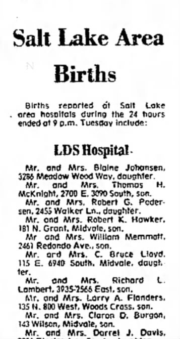 1974  Brannon's birth notice
