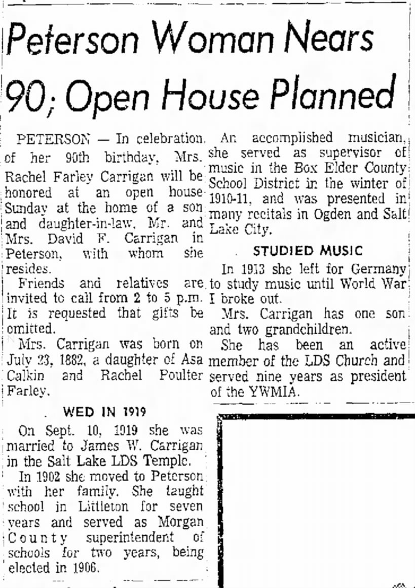 1972 Rachel Farley Carrigan's 90th Birthday Open House