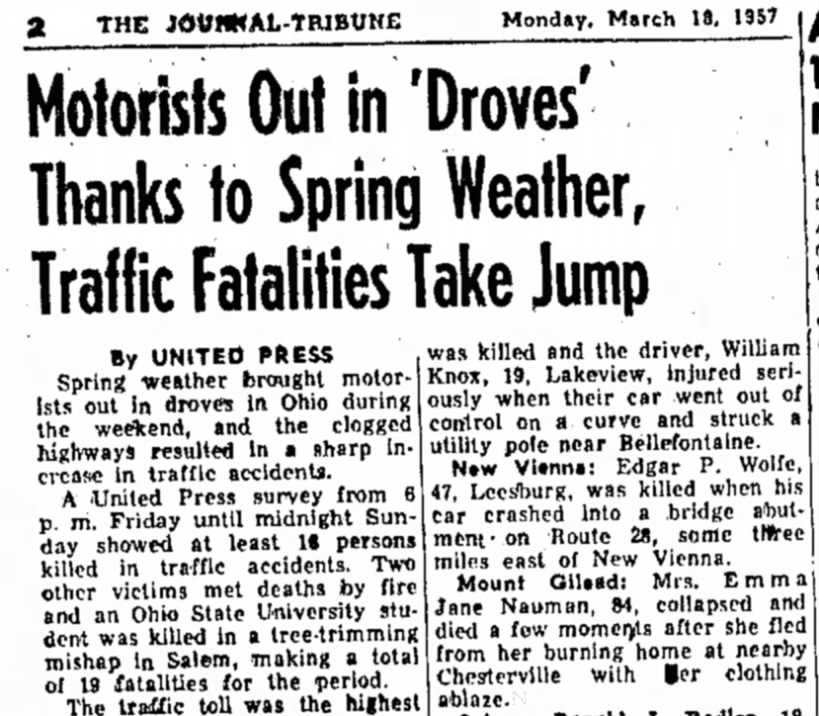 Marysville Journal-Tribune (Marysville, OH) 18 March 1957 Page 2