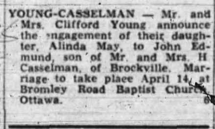 1962 March 10 Young Casselman engagement