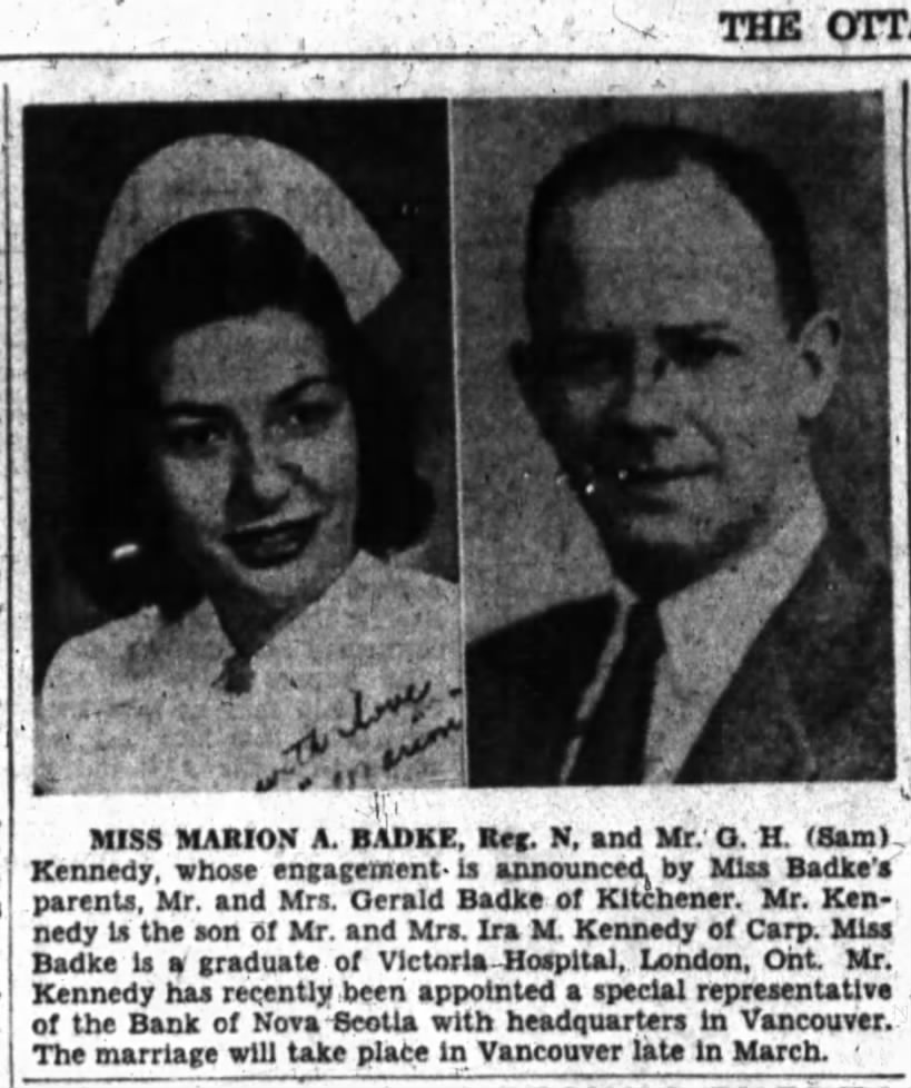 1954 March 13 - Marriage