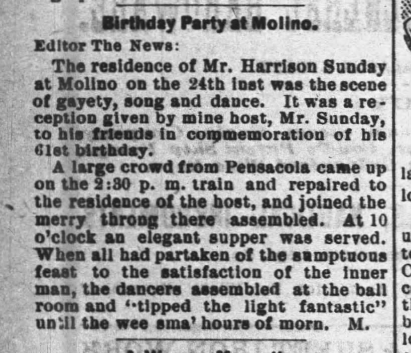 Harrison Sunday:  61st Birthday Party