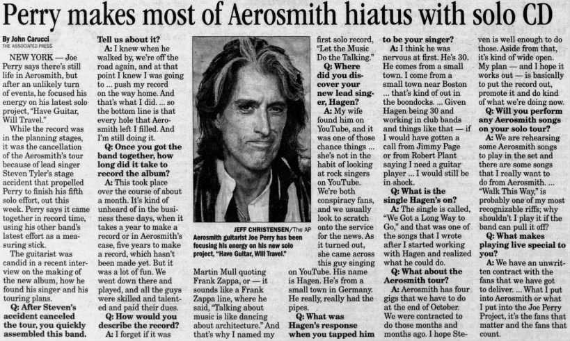 Perry makes most of Aerosmith hiatus with solo CD