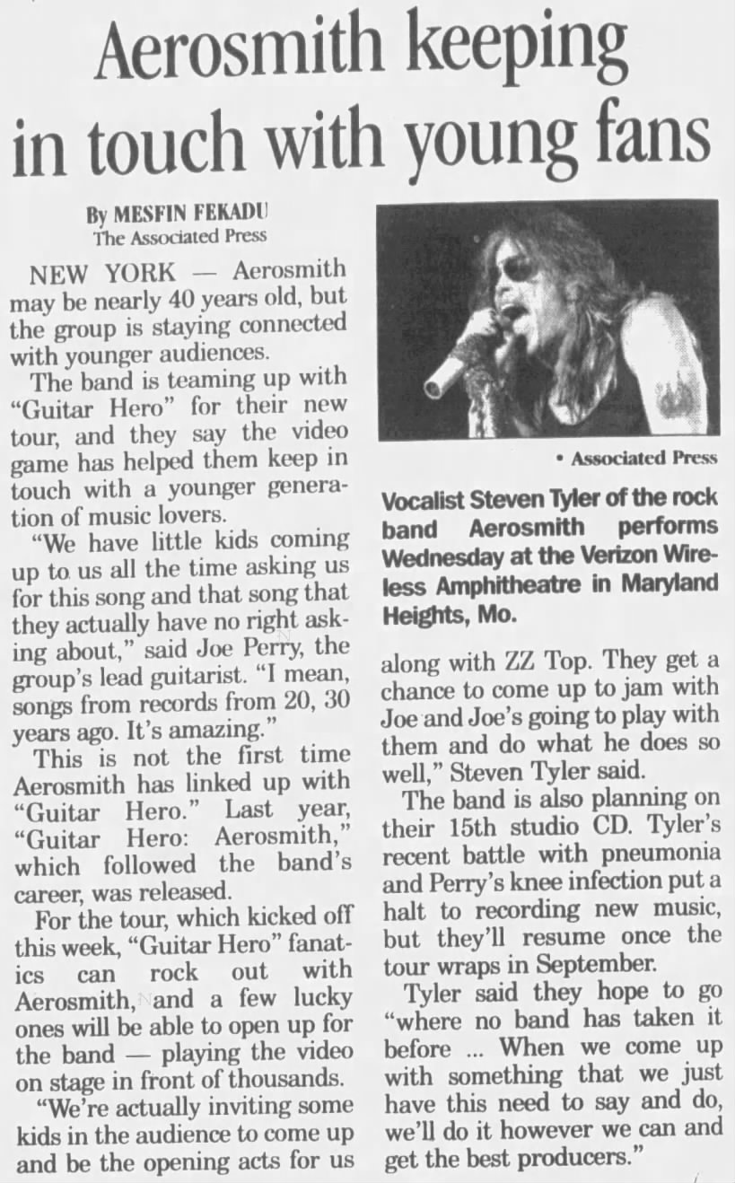 Aerosmith keeping in touch with young fans