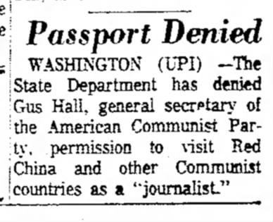 July 1966, Passport