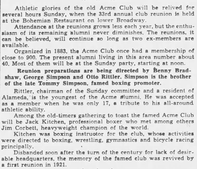 1954 Acme Club reunion