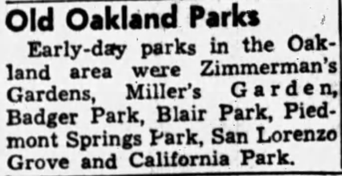 Old Oakland Parks