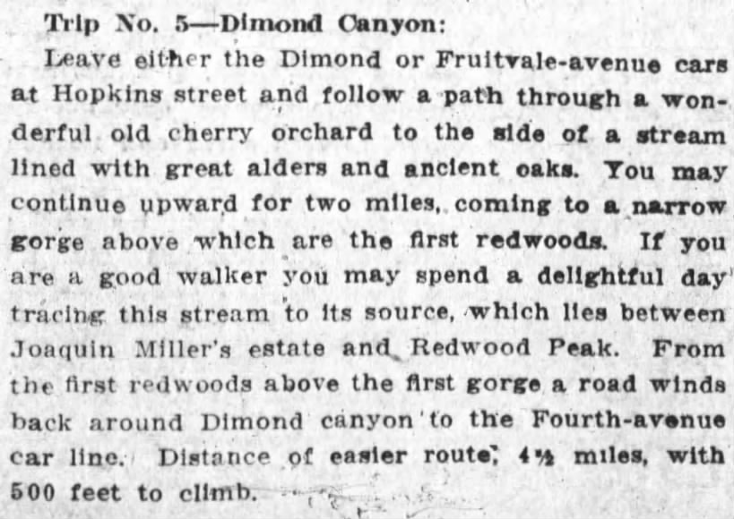 Trip No. 5 - Dimond canyon road