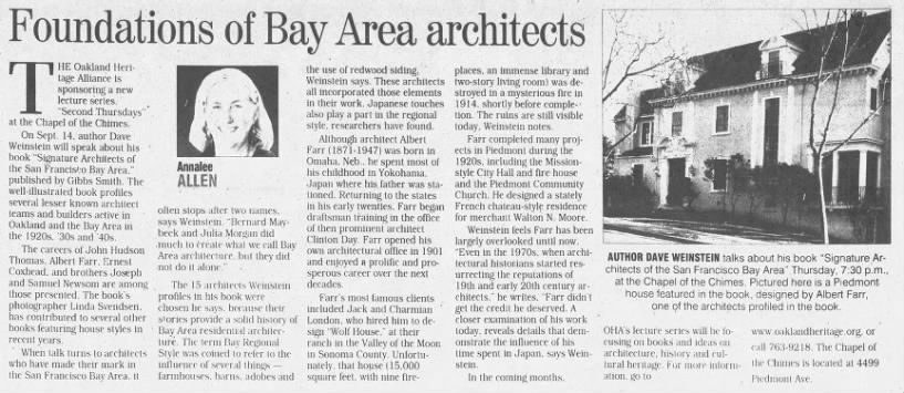 Annalee Allen
Foundations of Bay Area architects
