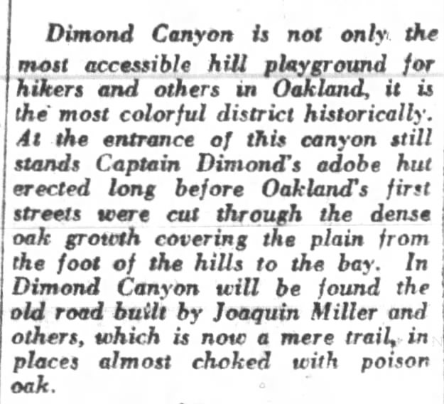 old road build by Joaquin Miller and others