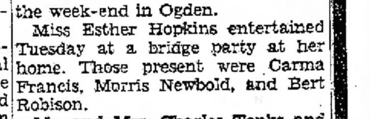 19 Feb 1933 -- grandma & grandpa played bridge
