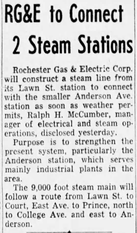 RG&E to Connect 2 Steam Stations